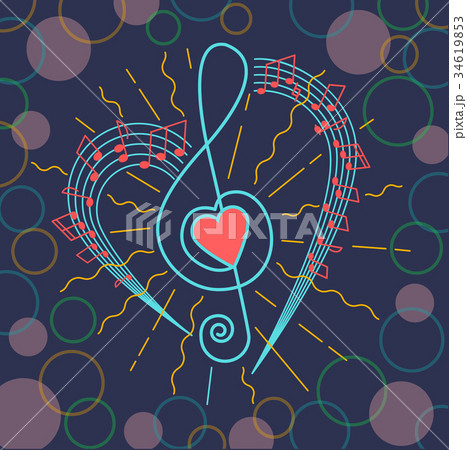 background of musical treble clef 34619853