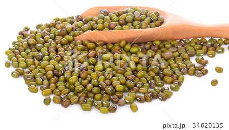Mung beans piled isolated on white background Mung beans piled isolated on white background 34620135