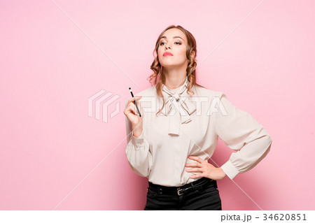 The serious frustrated young beautiful business 34620851