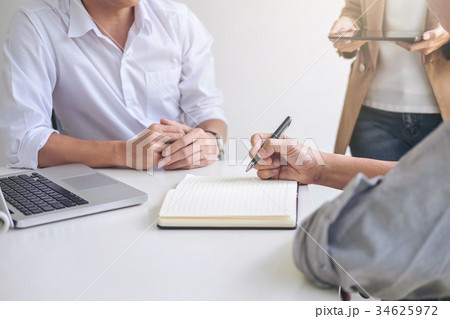 Teamwork process, Business team managers colleagues discussing a 34625972