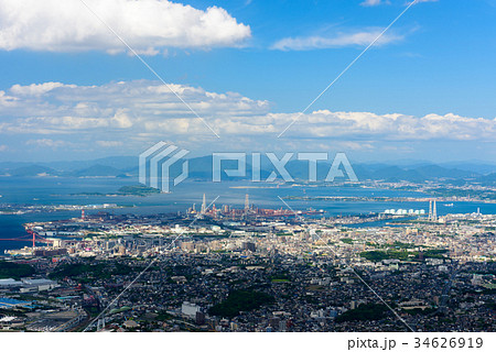 夏の皿倉山からの眺め【北九州市戸畑区、小倉区】 夏の皿倉山からの眺め【北九州市戸畑区、小倉区】 34626919