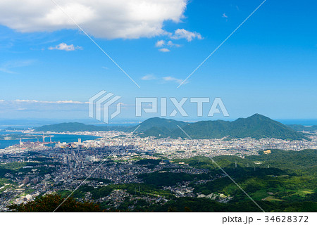 夏の皿倉山からの眺め【北九州市小倉北区、門司区】 夏の皿倉山からの眺め【北九州市小倉北区、門司区】 34628372
