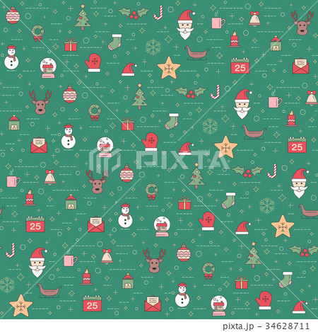 Christmas and happy new year pattern. 34628711