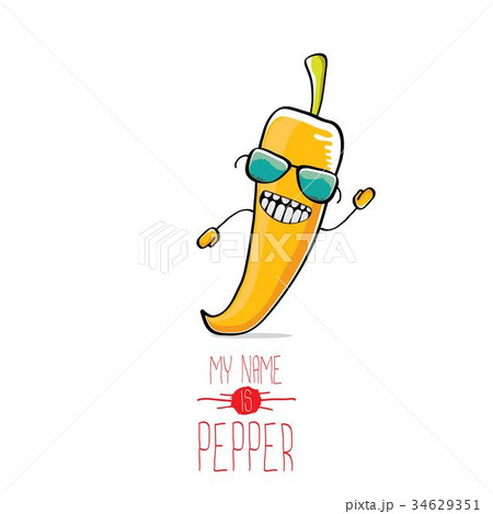 vector funny cartoon orange pepper character vector funny cartoon orange pepper character 34629351