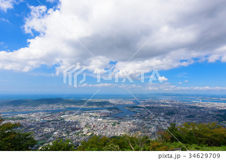 夏の皿倉山からの眺め【北九州市全景】 34629709