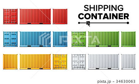Shipping Cargo Container Set Vector. Freight 34630063