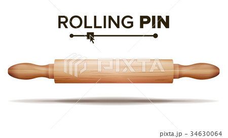 Wooden Rolling Pin Vector. Bakery Concept 34630064
