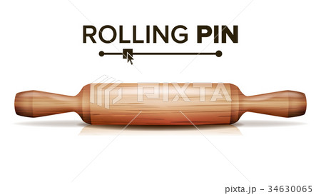 Realistic Rolling Pin Vector. Cooking Equipment 34630065