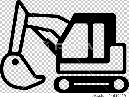 ショベルカー 重機 アイコンのイラスト素材