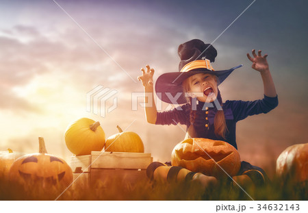 witch with pumpkins witch with pumpkins 34632143