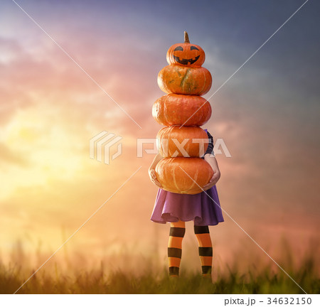 witch with pumpkins witch with pumpkins 34632150