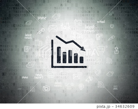 News concept: Decline Graph on Digital Data Paper News concept: Decline Graph on Digital Data Paper 34632609