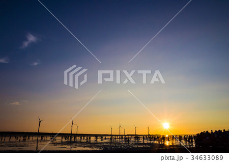 台湾 高美湿地の夕景 台湾 高美湿地の夕景 34633089