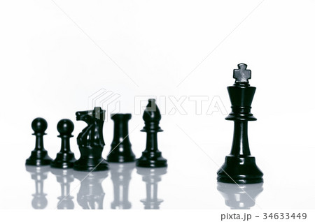 Black Chess on white background  34633449