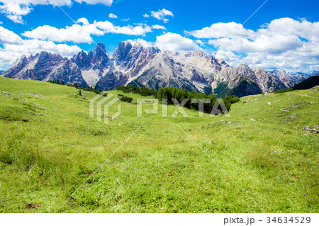 Prato Piazza, famous plateau in the Dolomites Prato Piazza, famous plateau in the Dolomites 34634529