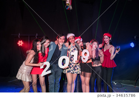 Young people are celebrating the night party entertainment. Young people are celebrating the night party entertainment. 34635786