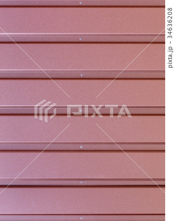 Reddish-brown corrugated steel sheet with guides. 34636208