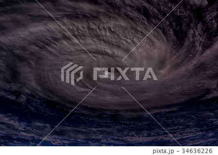 Typhoon over planet Earth - satellite photo. 34636226