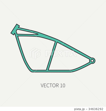 Line flat color vector motorcycle icon bike Line flat color vector motorcycle icon bike 34636292