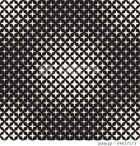 Geometric Seamless Star Shapes Pattern. Halftone Geometric Seamless Star Shapes Pattern. Halftone 34637173