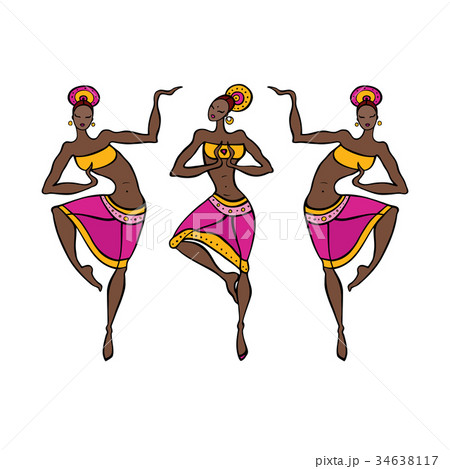 Dancing woman in ethnic style. Dancing woman in ethnic style. 34638117