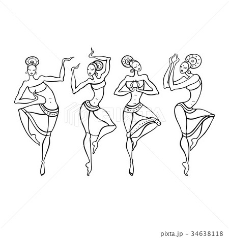 Dancing woman in ethnic style. Dancing woman in ethnic style. 34638118