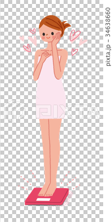 体重が減って喜ぶ女性 体重が減って喜ぶ女性 34638660