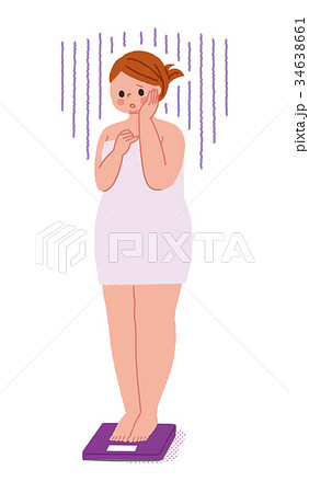 激太りして落ち込む女性 34638661