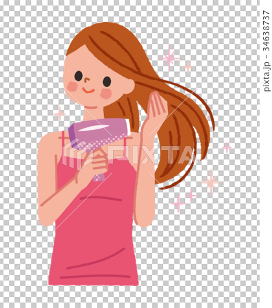 女人乾頭發 34638737