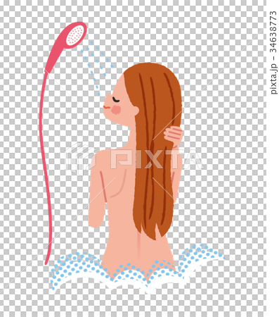 シャワーを浴びる女性 34638773