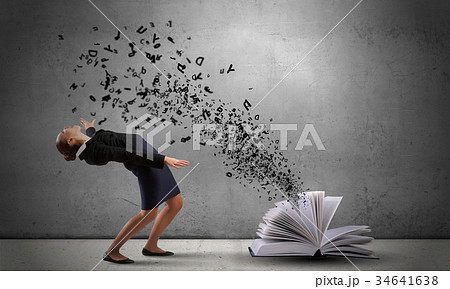 Businesswoman evades splash ideas Businesswoman evades splash ideas 34641638