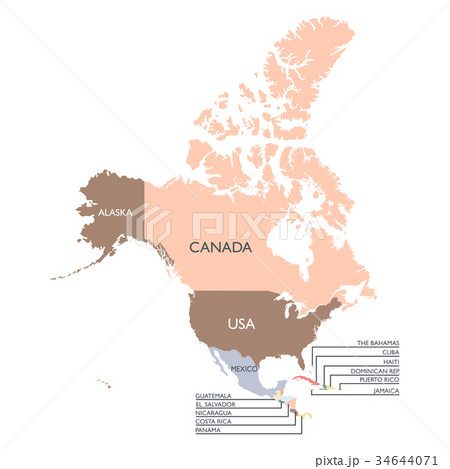 ラスト素材: Map of North America continent