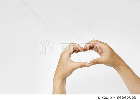 手のポーズ　手の表情｜両手でハートを作る動作｜素材写真｜Hand pose 34645069