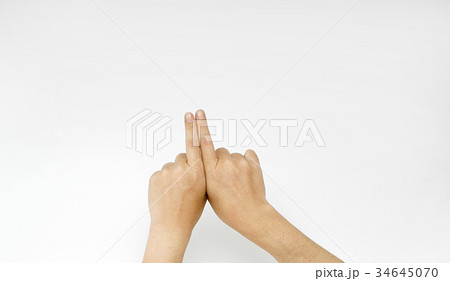 手のポーズ 手の表情|人差し指を並べる動作|素材写真|Hand pose 手のポーズ 手の表情|人差し指を並べる動作|素材写真|Hand pose 34645070
