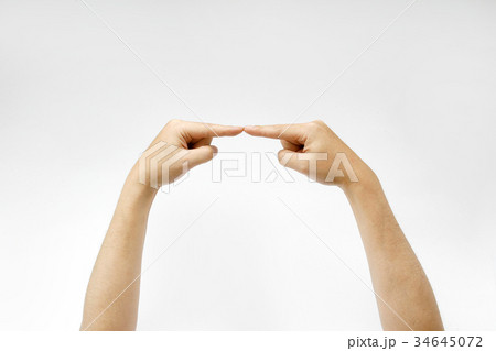 手のポーズ　手の表情｜人差し指をつける動作｜素材写真｜Hand pose 34645072