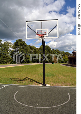 Basketball hoop in resort park Basketball hoop in resort park 34645755