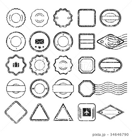 Postal stamps set black without text Postal stamps set black without text 34646790