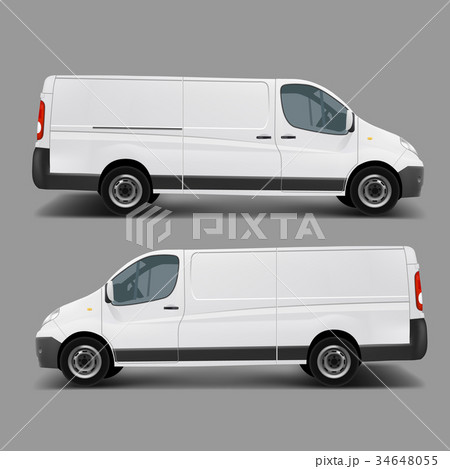 White commercial cargo minivan vector template  34648055