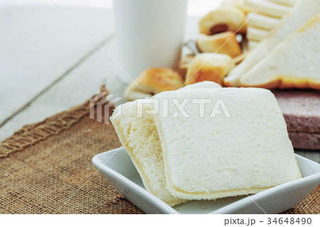 Bread baked on table. Bread baked on table. 34648490