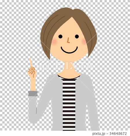 若い女性 ママ 指をさす 若い女性 ママ 指をさす 34648672