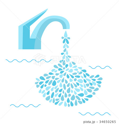 small water drop from faucet 34650265