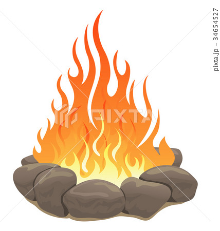 Large bonfire surrounded by stones Large bonfire surrounded by stones 34654527
