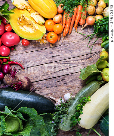 Assortment Fresh Organic Vegetables Frame Market Assortment Fresh Organic Vegetables Frame Market 34655348