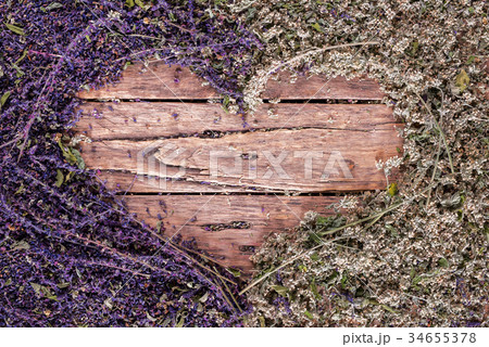 Care Heart Concept Violet Sage Flowers Green Mint 34655378