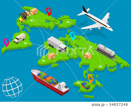 Delivery Map Concept Isometric View. Vector Delivery Map Concept Isometric View. Vector 34657249