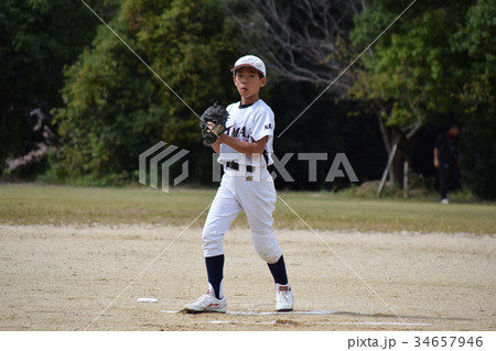 少年野球 ピッチャーの写真素材