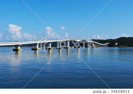 石川県 能登半島観光名所 能登島大橋の写真素材