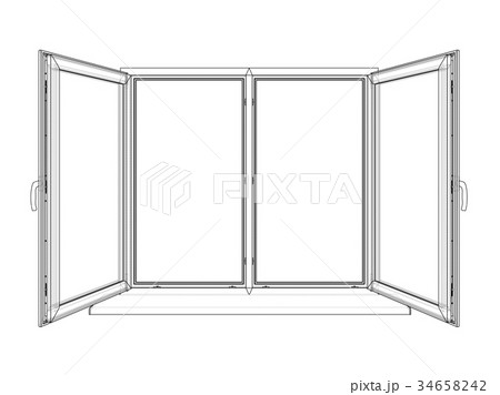 Open windows sketch. Vector 34658242