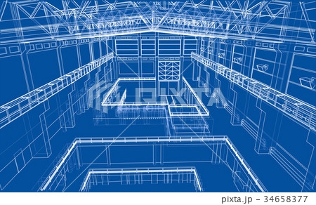 Industrial zone sketch. Vector 34658377