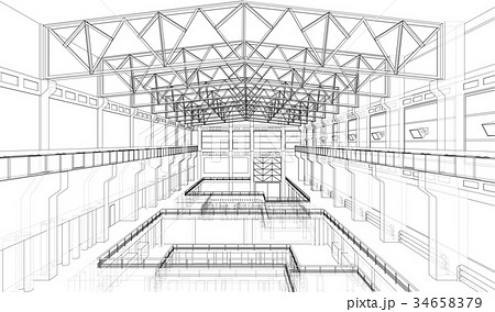 Industrial zone sketch. Vector Industrial zone sketch. Vector 34658379